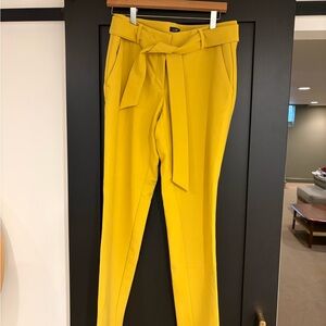 LOFT Yellow Women's Julie Pants with Tie - 4 Tall